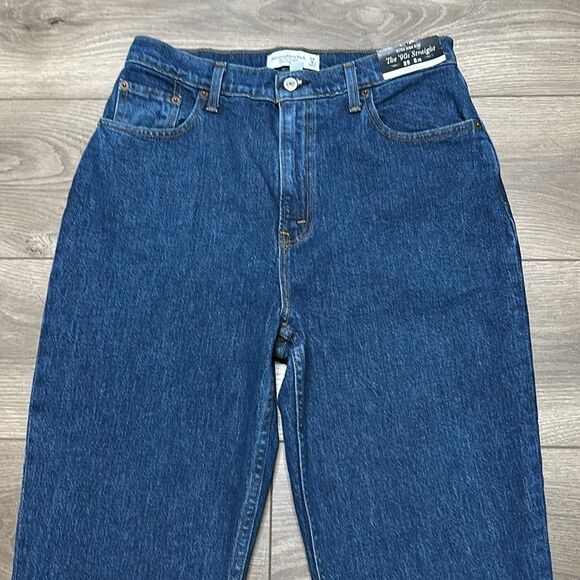 Abercrombie & Fitch The 90’s Straight Ultra High Rise Blue Jeans Curve Love 29 - Picture 2 of 12